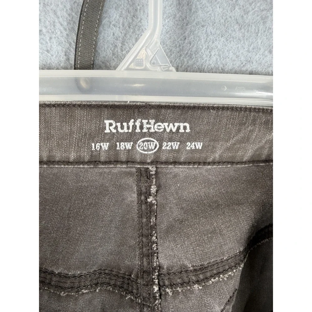 Ruff‎ Hewn Jeans Womens 20W Brown High Rise Straight Leg Stretch Denim Pants